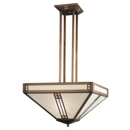 Arroyo Craftsman 18" Prairie Inverted Chandelier, Bronze, Clear Seedy Glass PCH-18CS-BZ